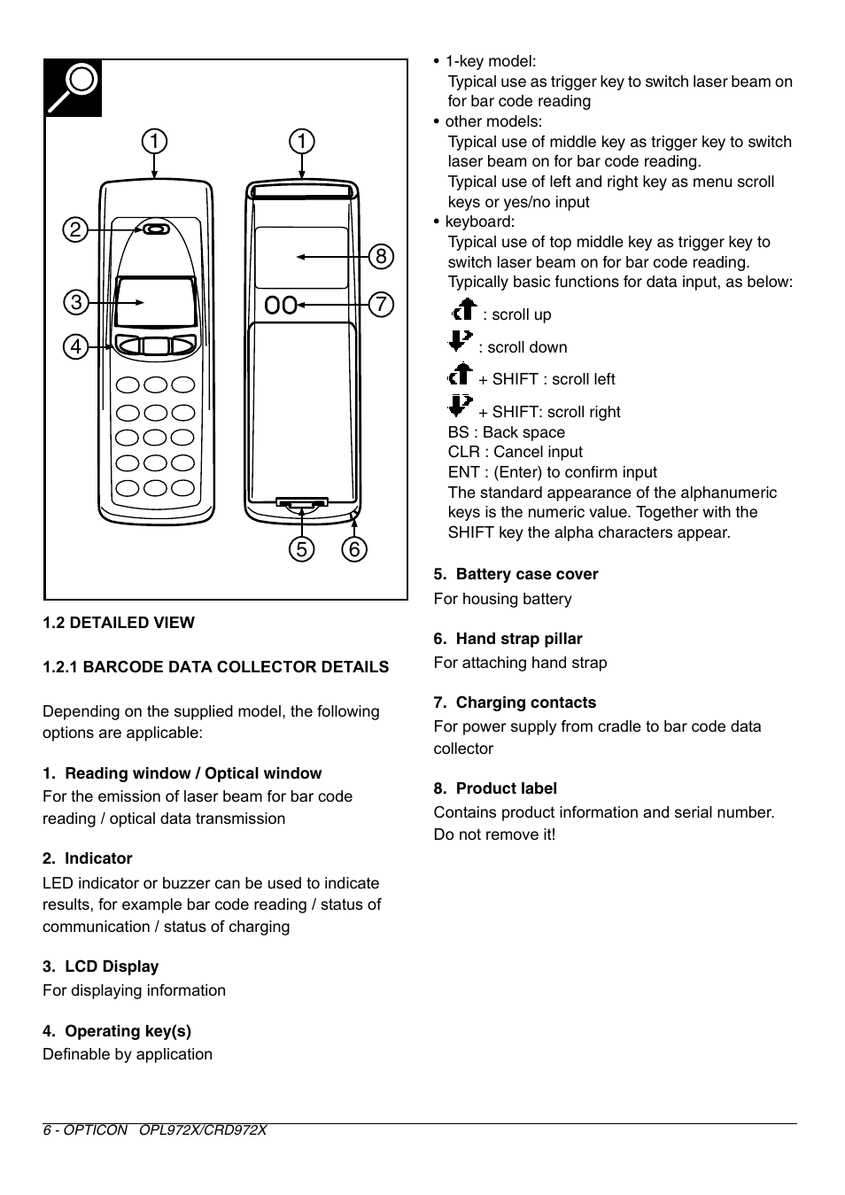 Opticon OPL972X User Manual | Page 6 / 23