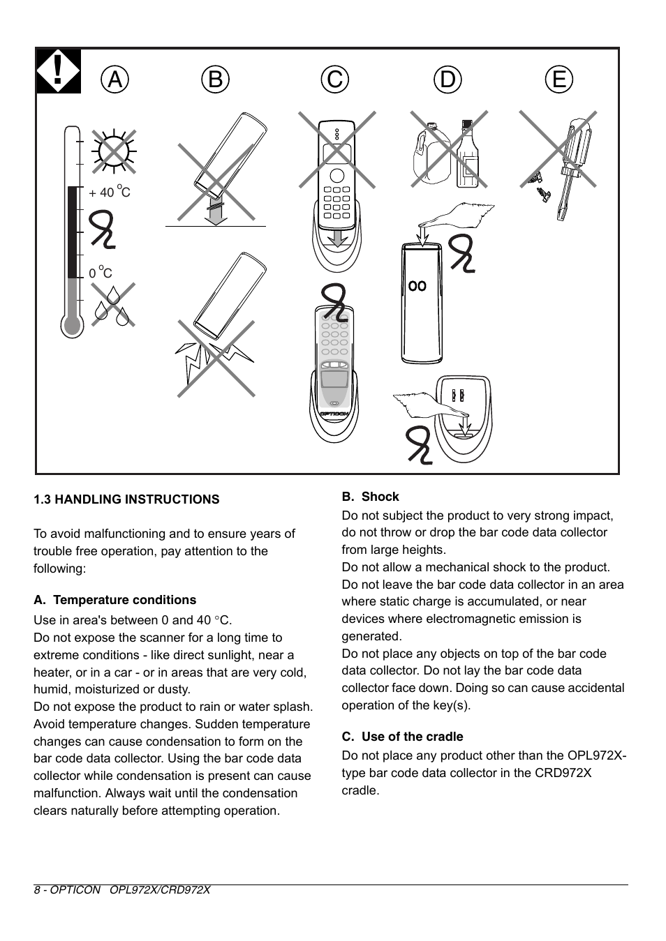 Ad e b | Opticon OPL972X User Manual | Page 8 / 23