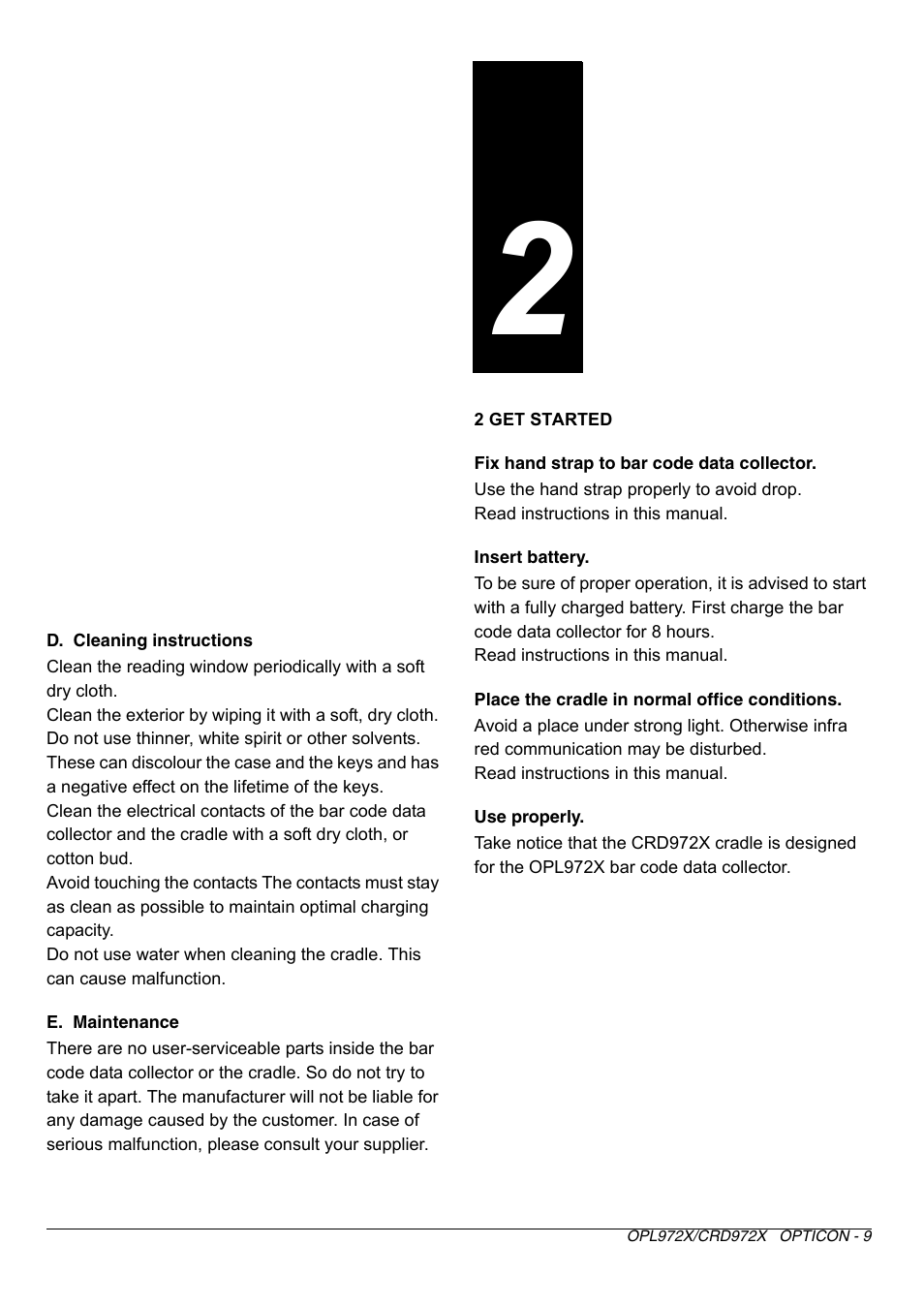 Opticon OPL972X User Manual | Page 9 / 23