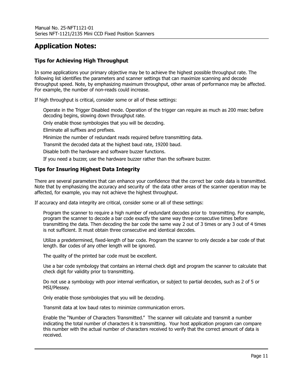 Opticon NFT 1125 User Manual | Page 17 / 61