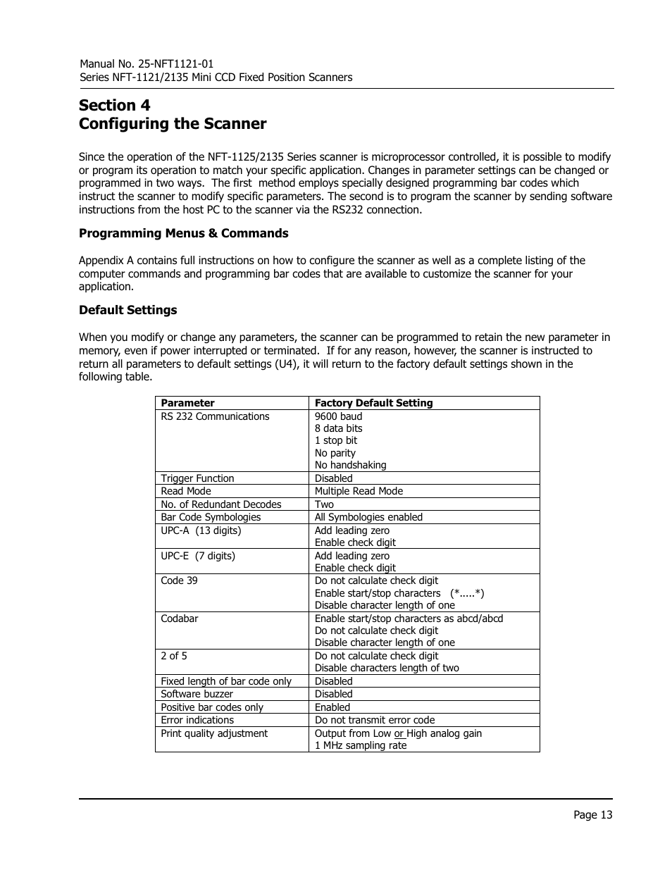 Opticon NFT 1125 User Manual | Page 19 / 61
