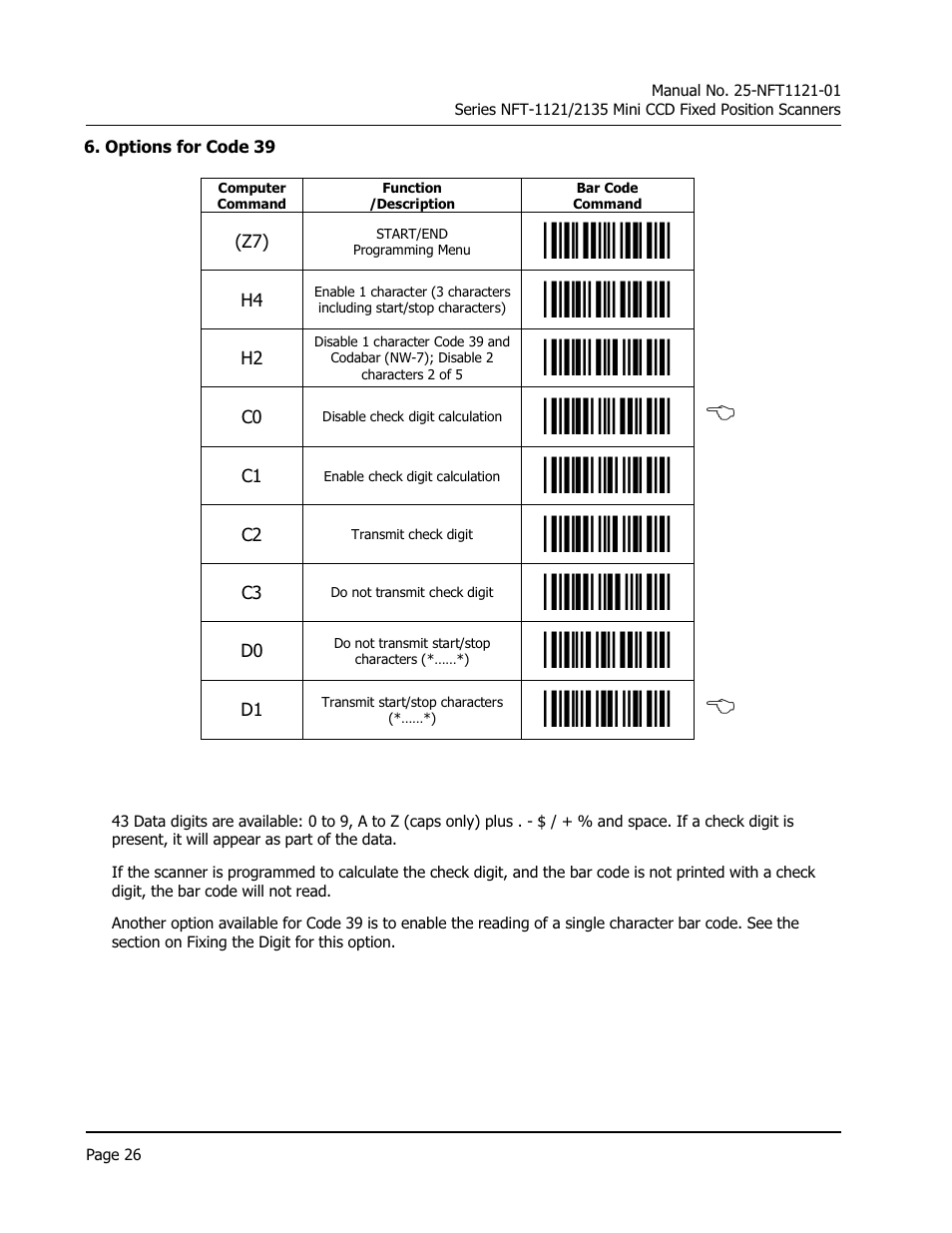 Opticon NFT 1125 User Manual | Page 32 / 61