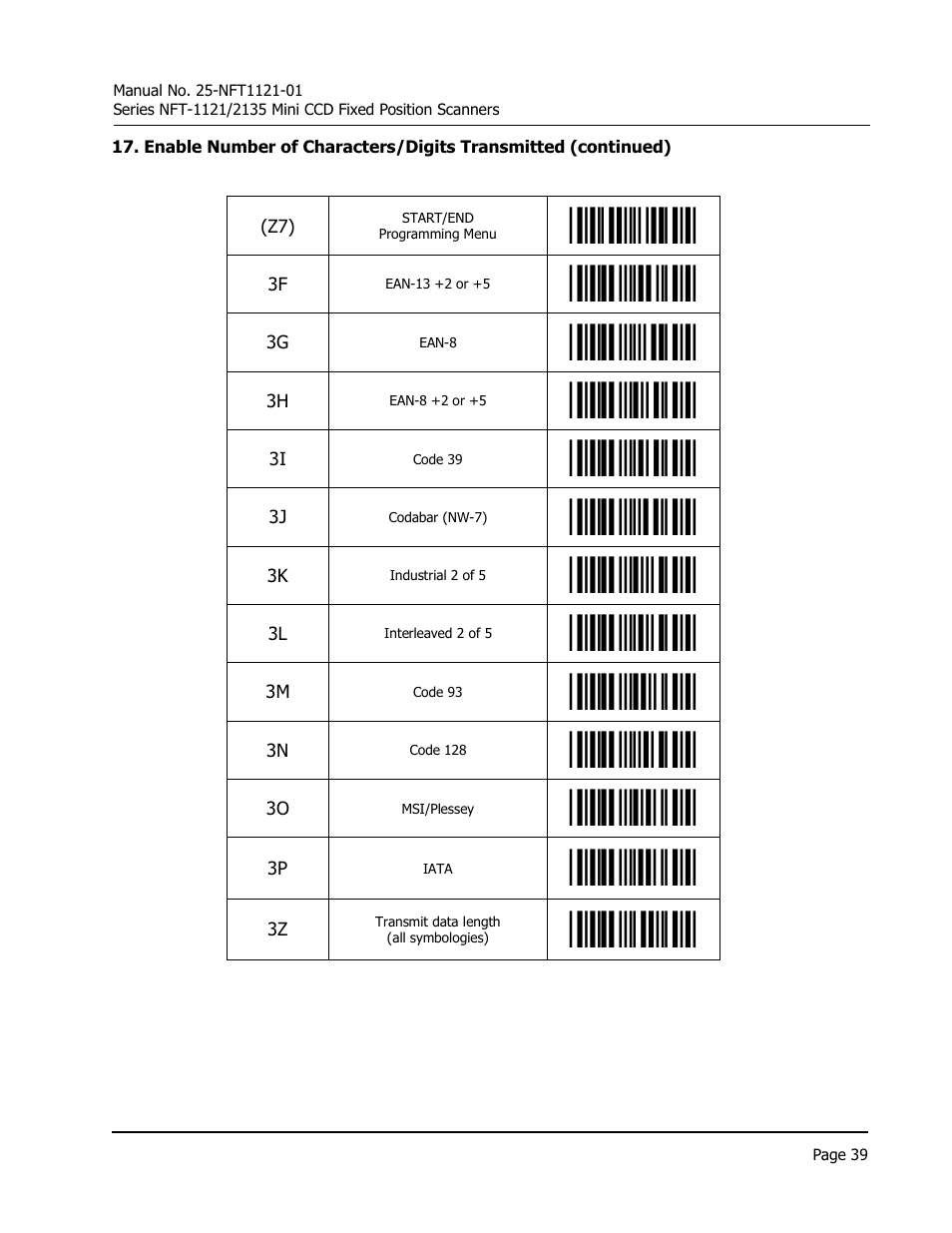 Opticon NFT 1125 User Manual | Page 45 / 61