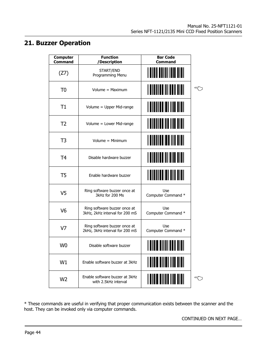 T0, b, W2, b | Opticon NFT 1125 User Manual | Page 50 / 61