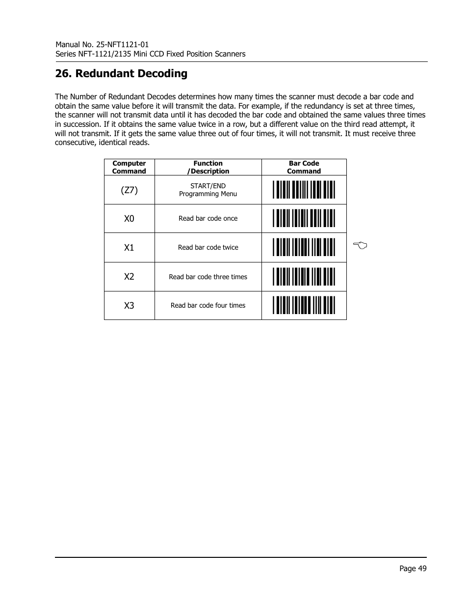 X1, b | Opticon NFT 1125 User Manual | Page 55 / 61