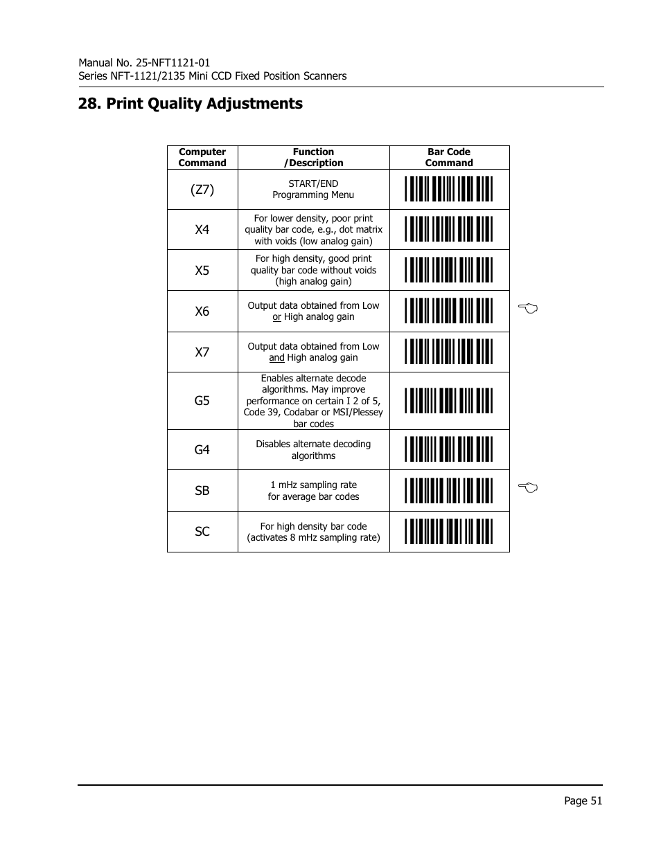 Opticon NFT 1125 User Manual | Page 57 / 61