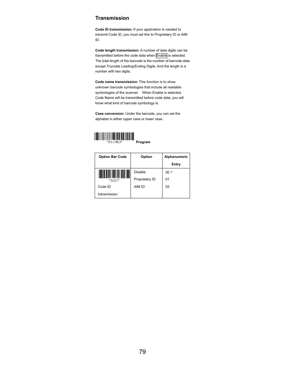 Transmission | Opticon LGZ 7225 User Manual | Page 79 / 87