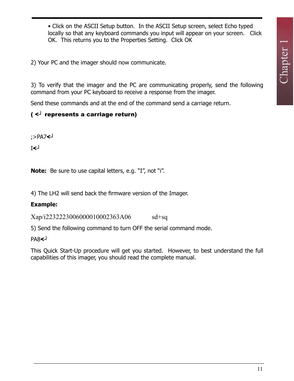 Chapter 1 | Opticon LH2 User Manual | Page 11 / 102