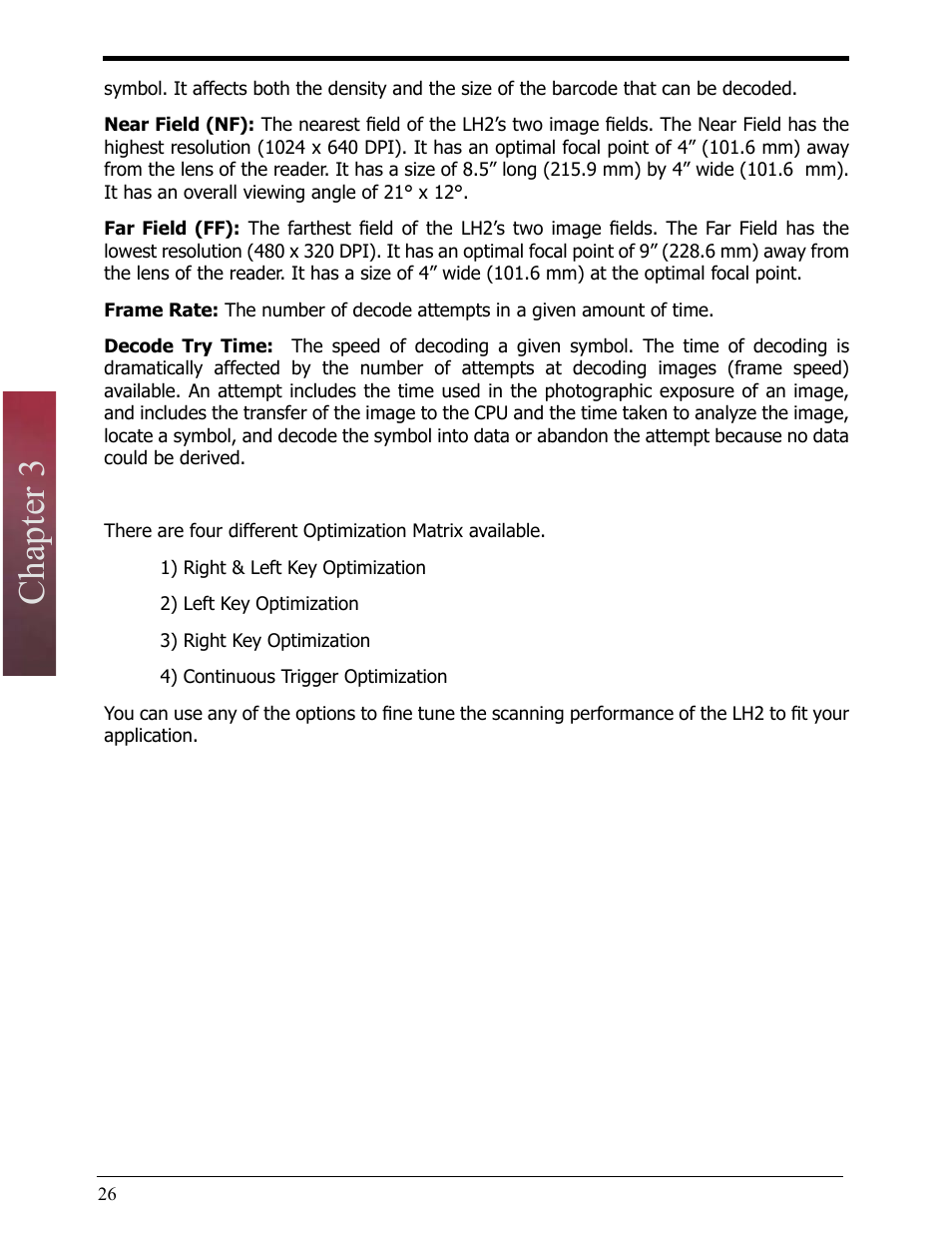 Chapter 3 | Opticon LH2 User Manual | Page 26 / 102