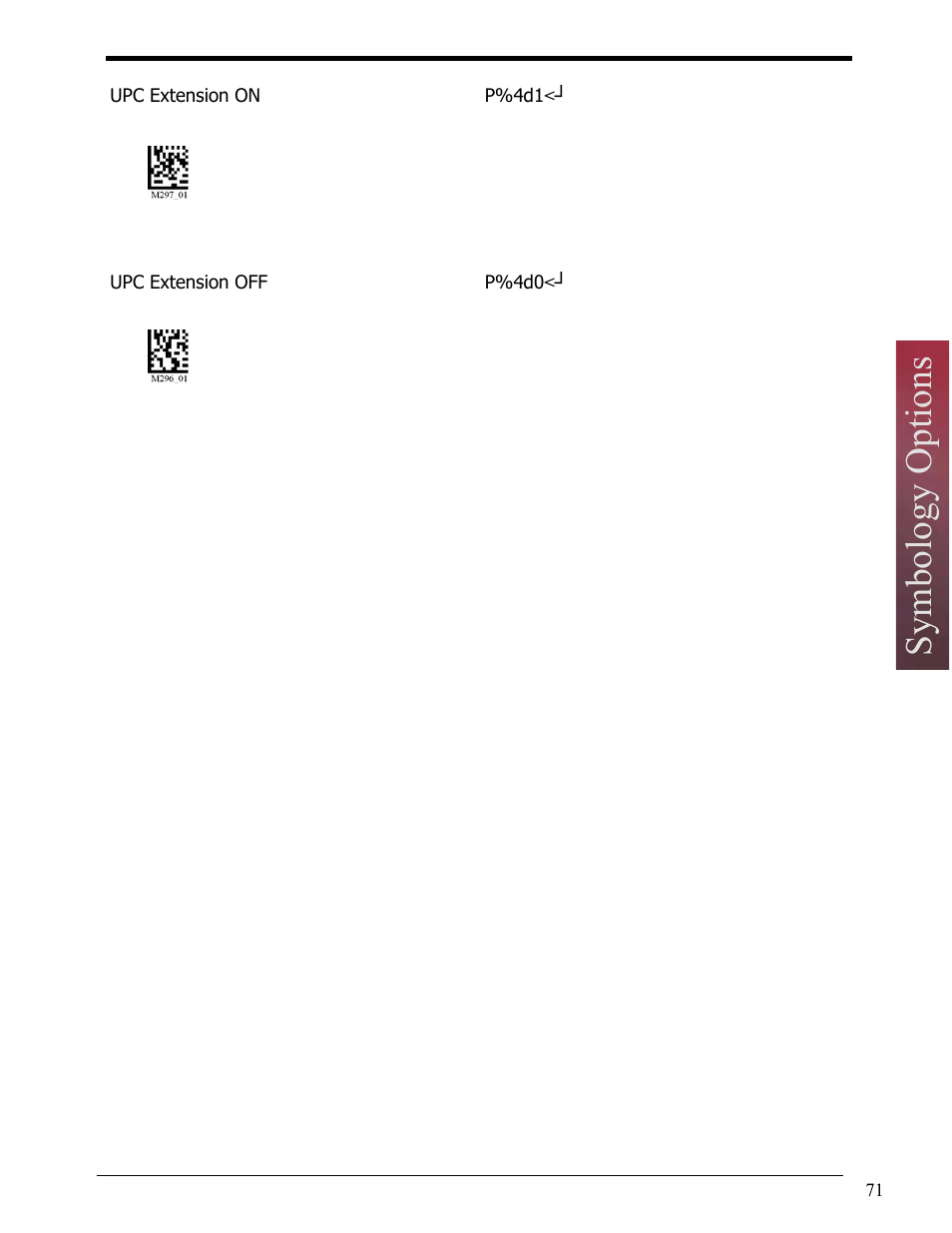 Symbology options | Opticon LH2 User Manual | Page 71 / 102