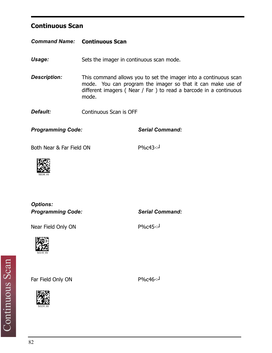 Continuous scan | Opticon LH2 User Manual | Page 82 / 102