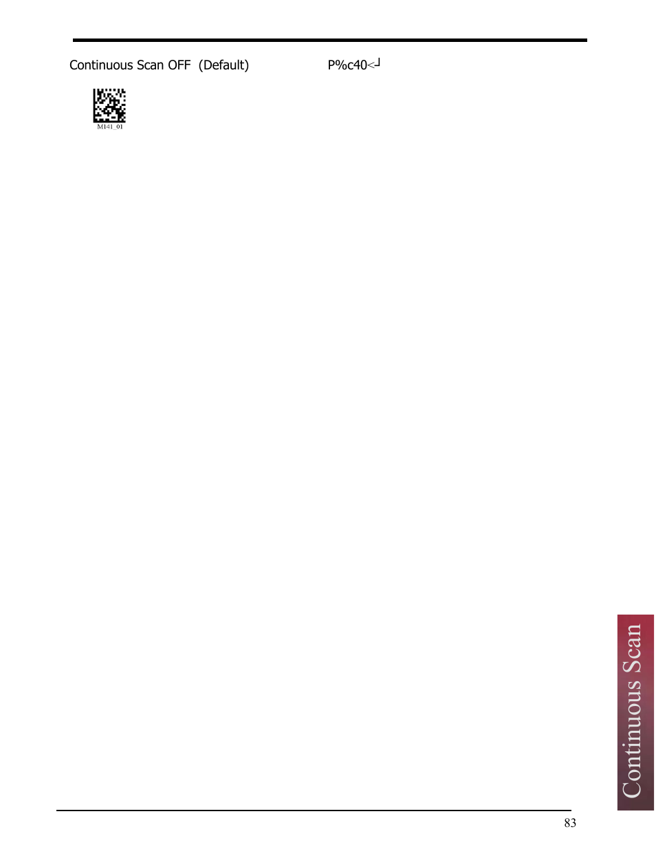 Continuous scan | Opticon LH2 User Manual | Page 83 / 102