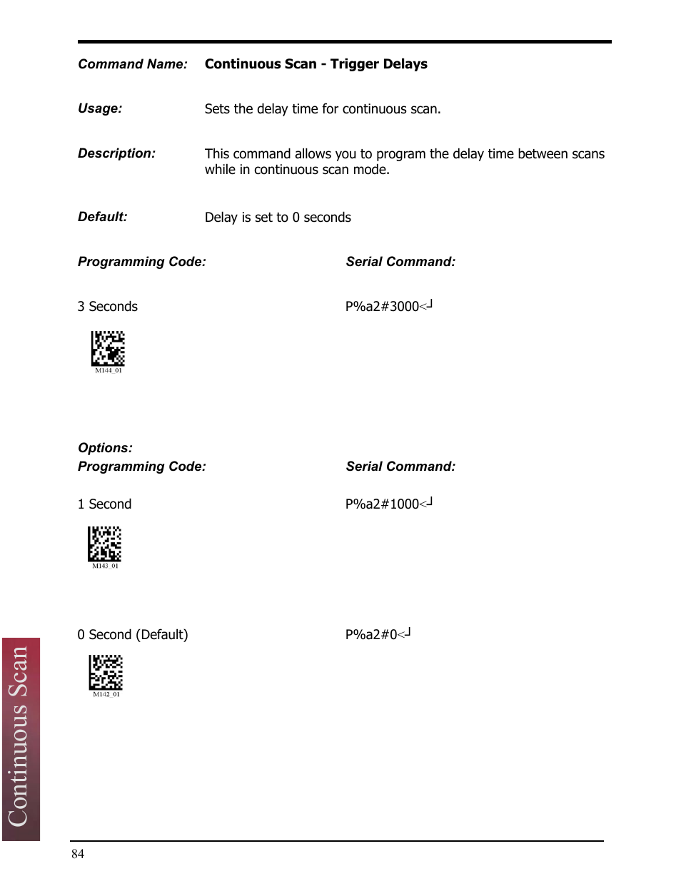 Continuous scan - trigger delays, Continuous scan | Opticon LH2 User Manual | Page 84 / 102