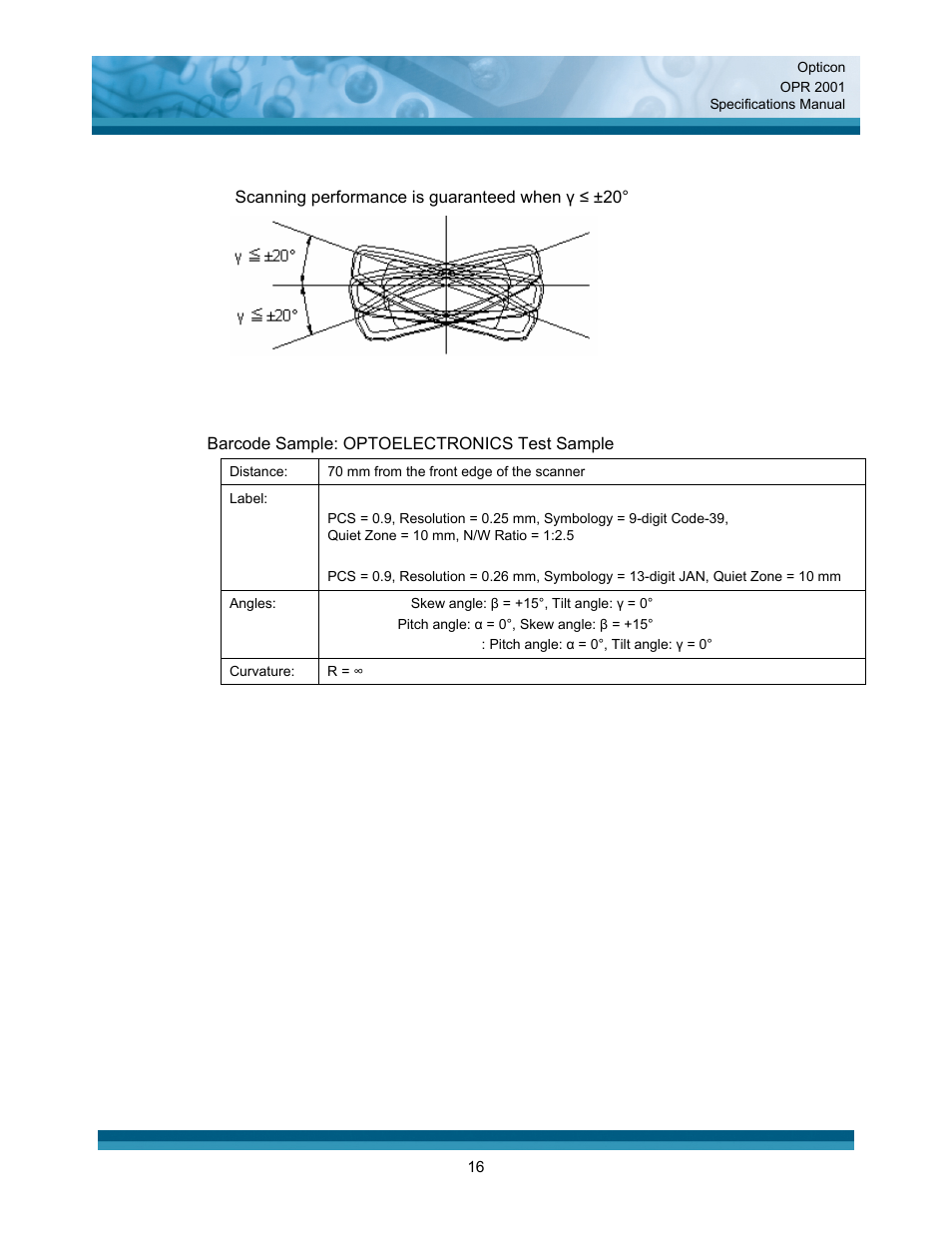 Opticon OPR 2001 User Manual | Page 16 / 42