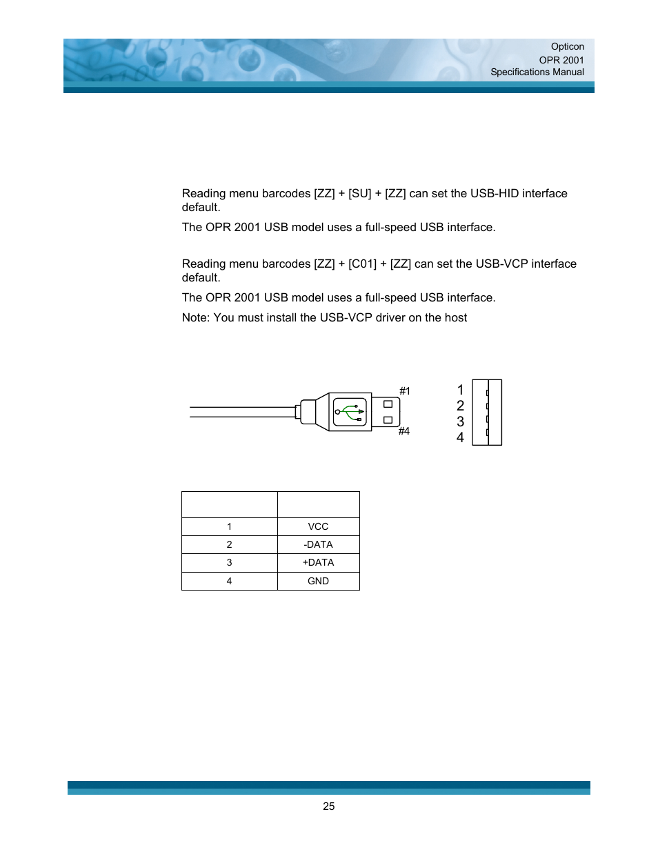 Opticon OPR 2001 User Manual | Page 25 / 42