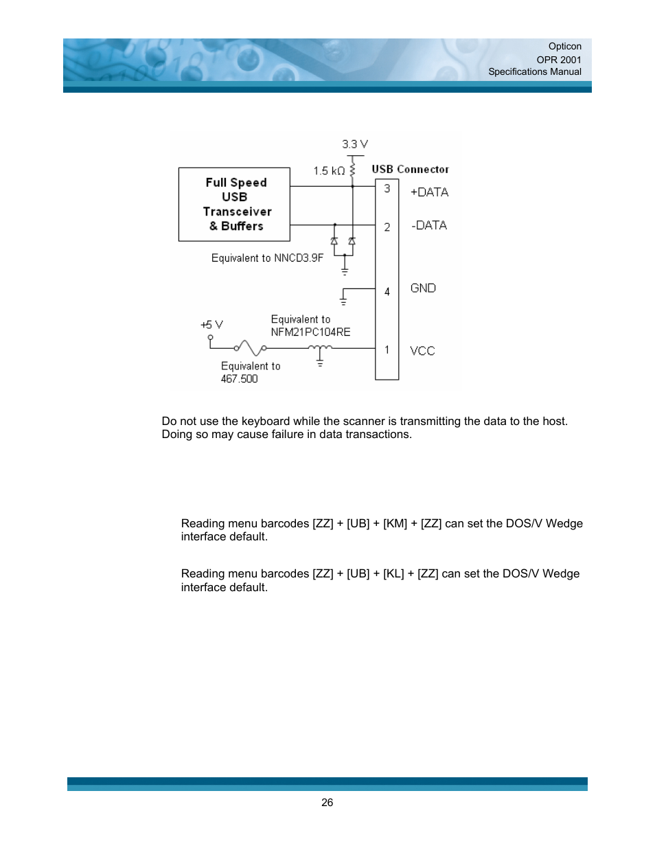 Opticon OPR 2001 User Manual | Page 26 / 42