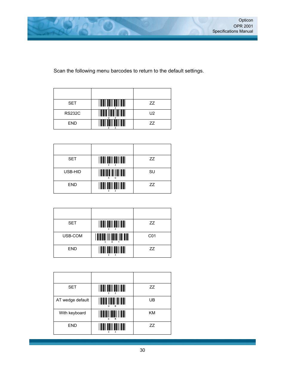 Opticon OPR 2001 User Manual | Page 30 / 42