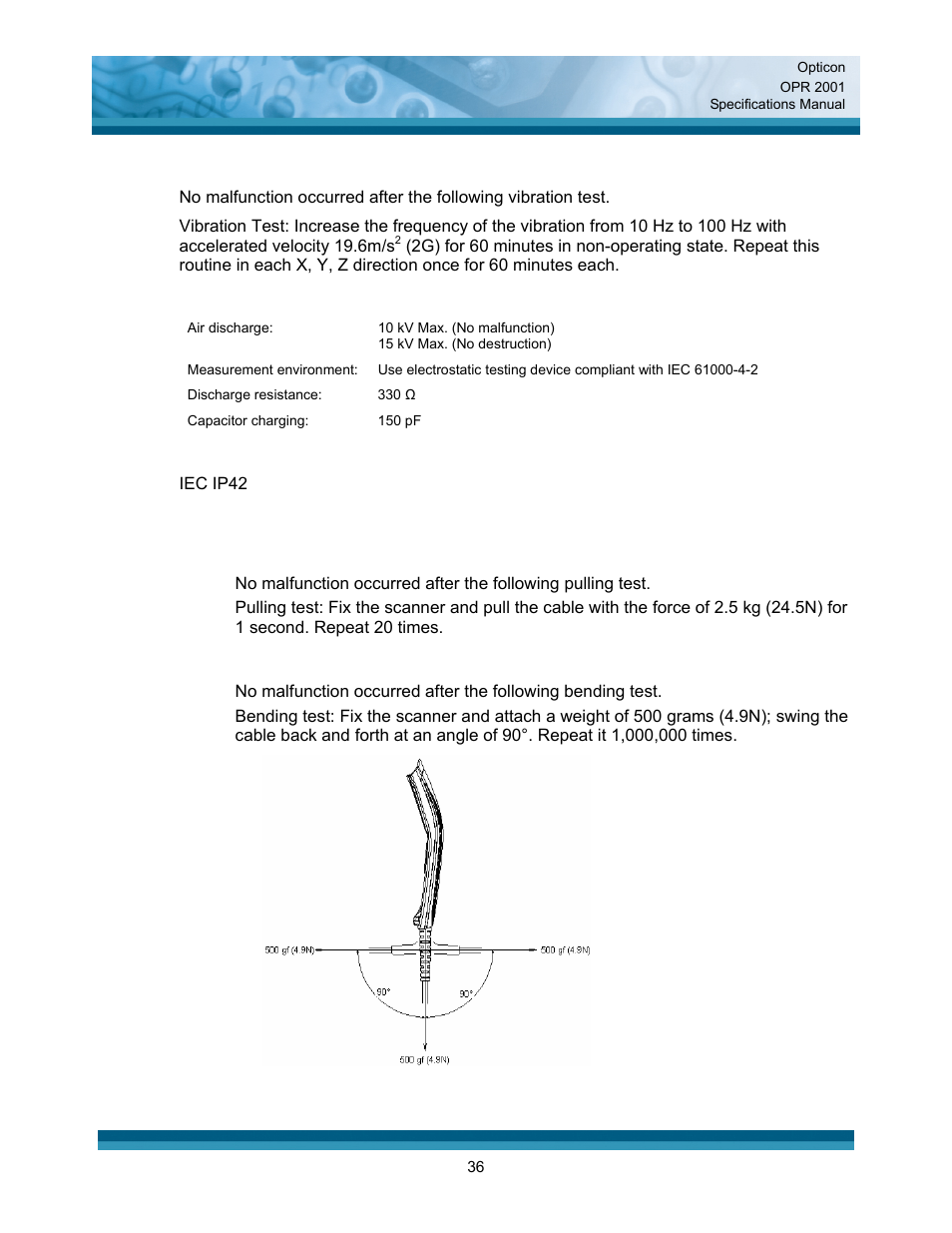 Opticon OPR 2001 User Manual | Page 36 / 42