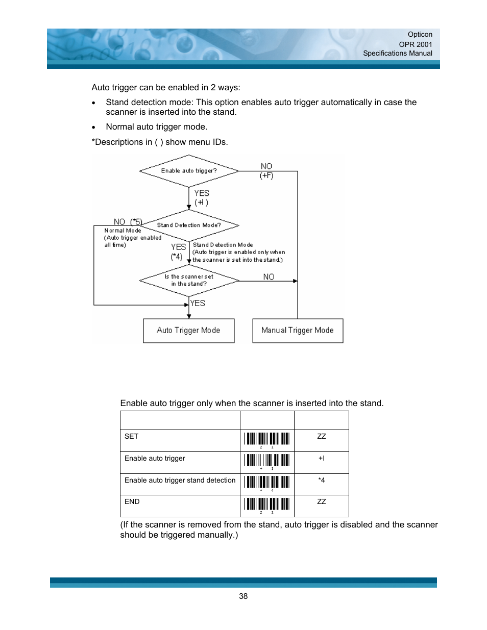 Opticon OPR 2001 User Manual | Page 38 / 42