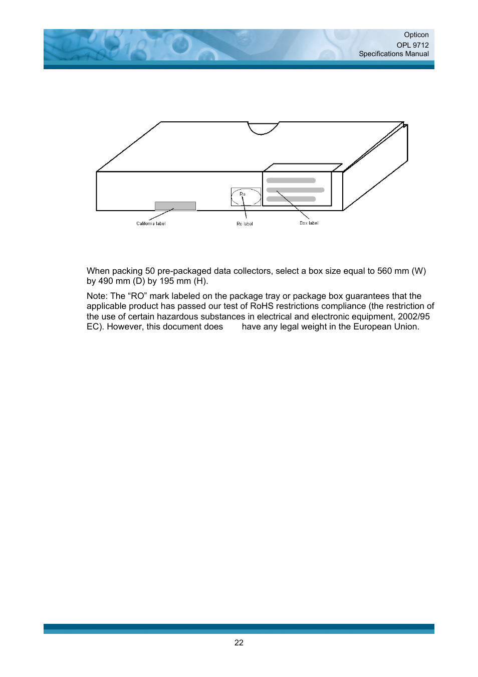 Labeling | Opticon OPL 9712 User Manual | Page 22 / 27