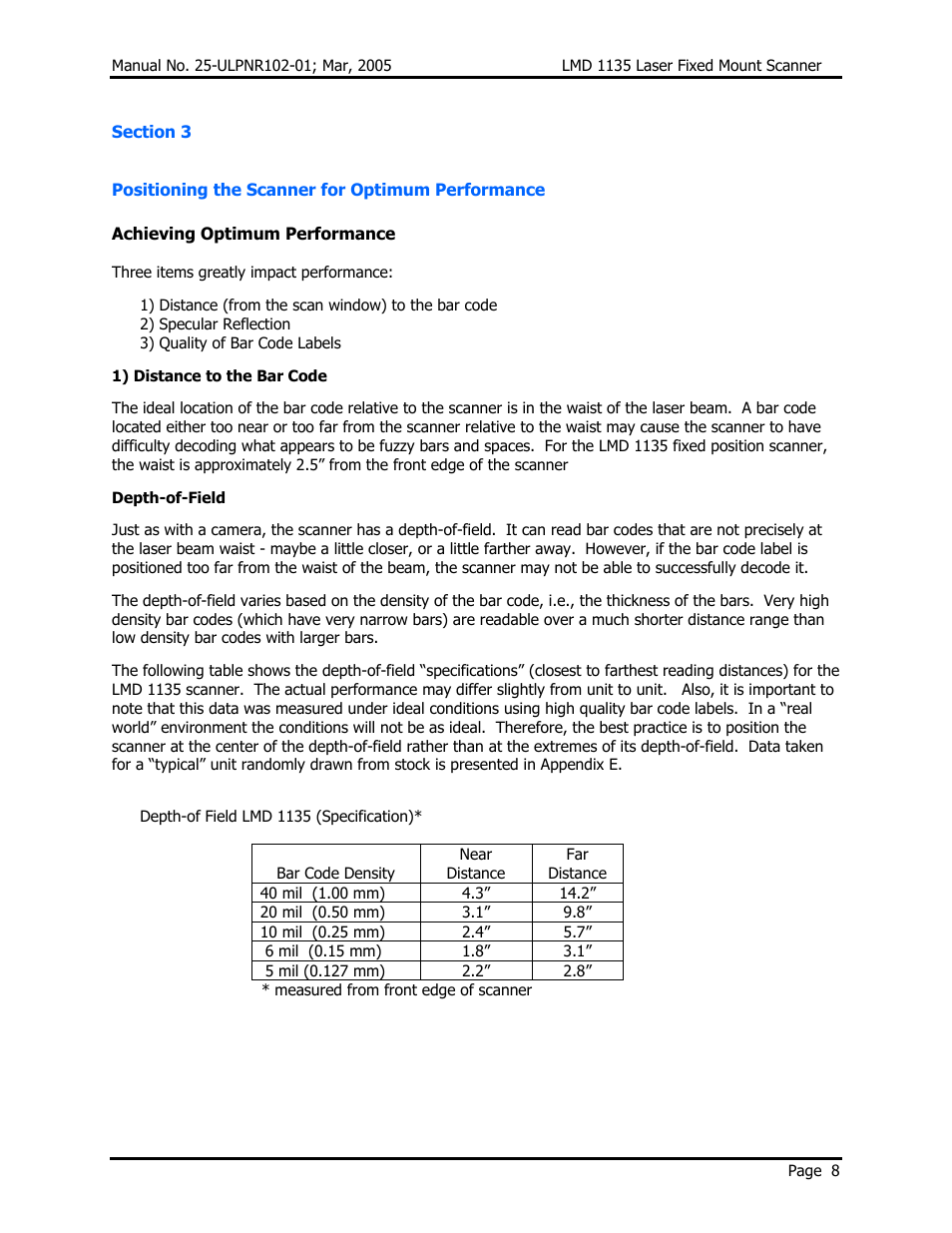 Opticon LMD 1135 User Manual | Page 12 / 73