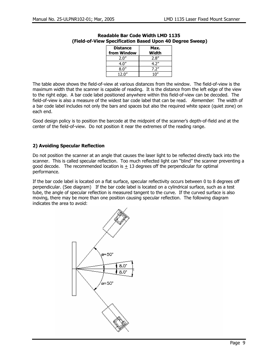 Opticon LMD 1135 User Manual | Page 13 / 73