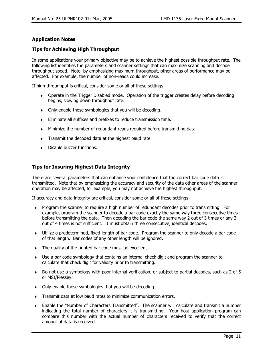 Opticon LMD 1135 User Manual | Page 15 / 73
