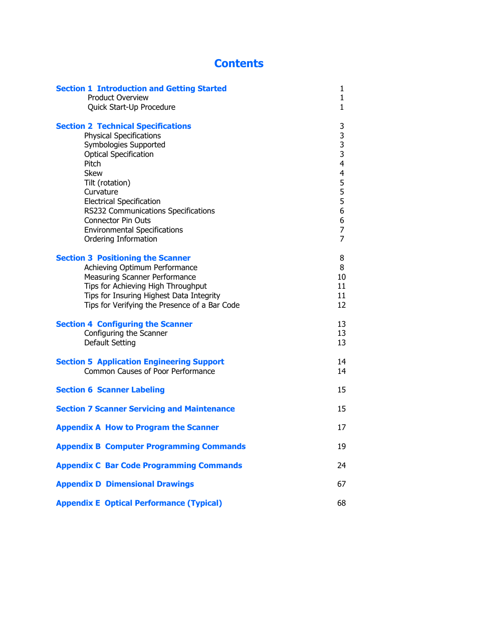 Opticon LMD 1135 User Manual | Page 3 / 73