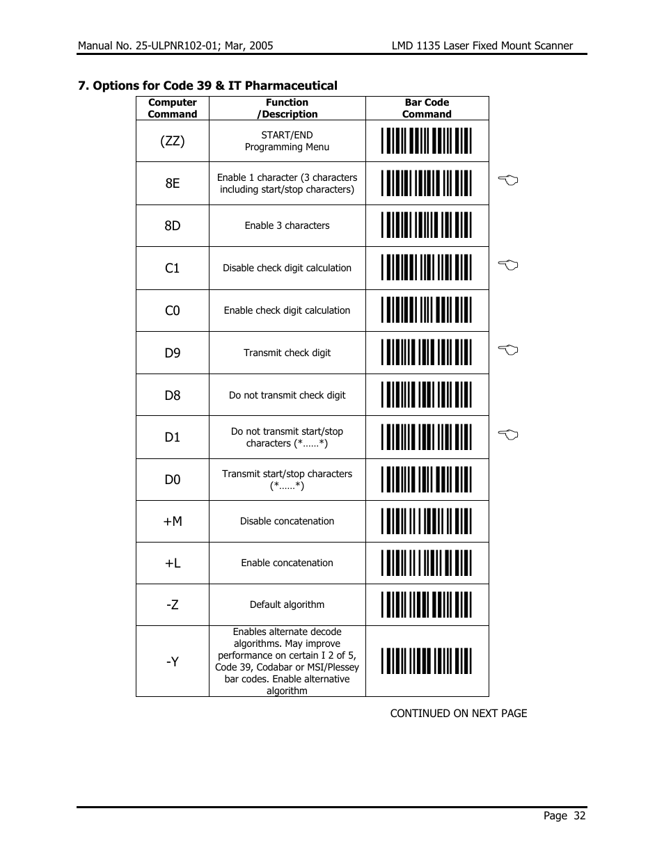 Opticon LMD 1135 User Manual | Page 36 / 73