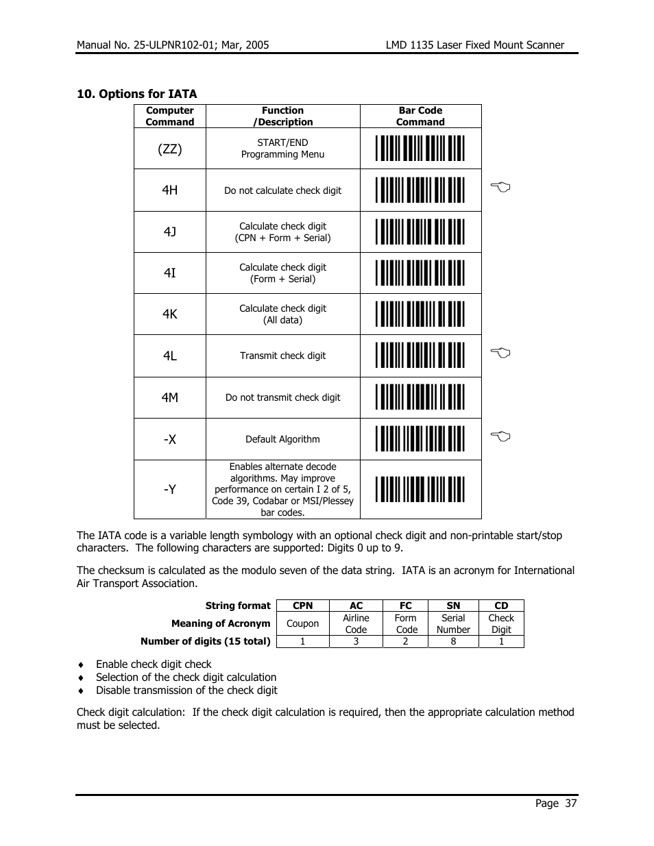 Opticon LMD 1135 User Manual | Page 41 / 73
