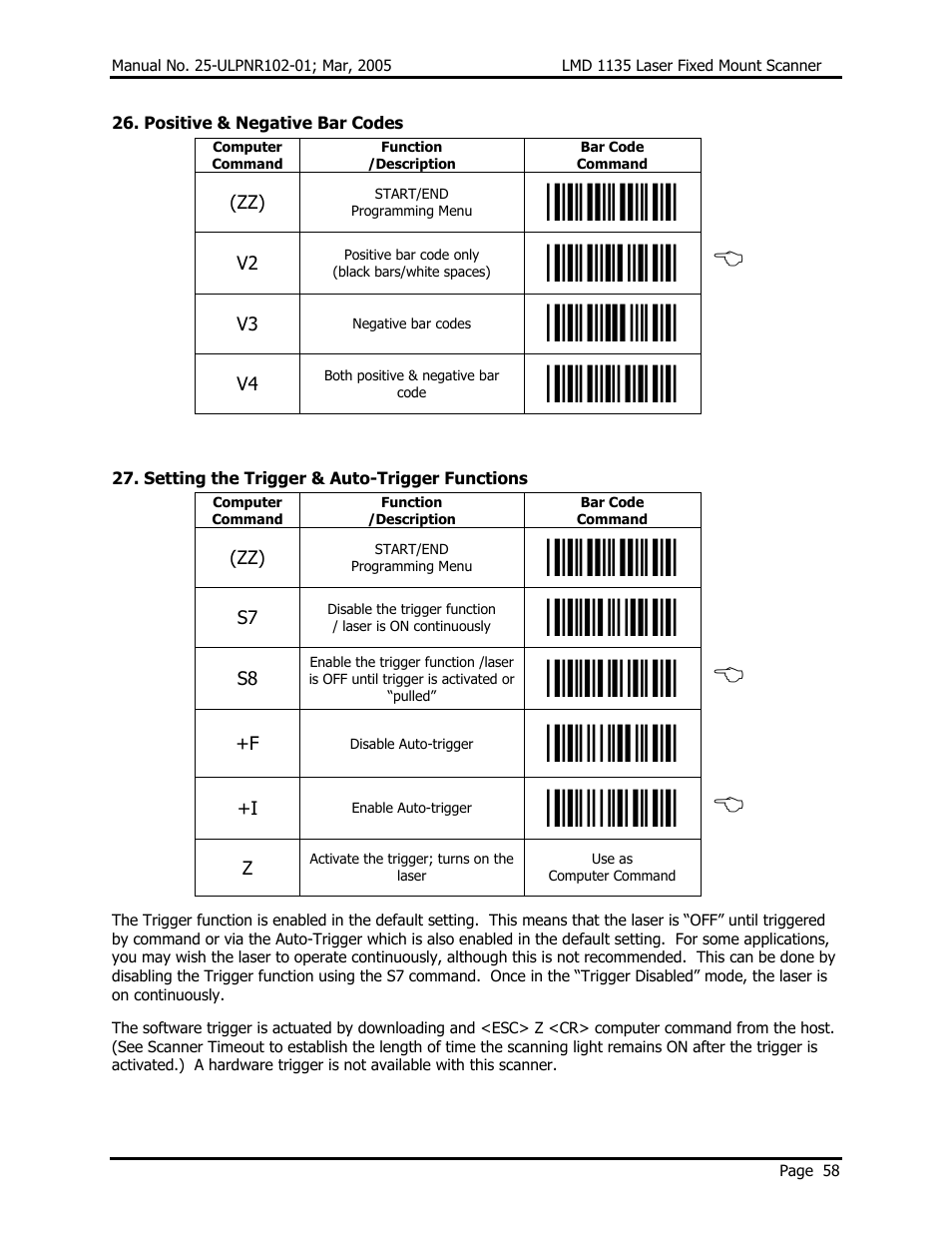 Opticon LMD 1135 User Manual | Page 62 / 73