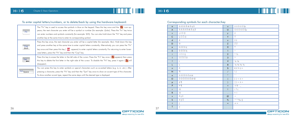 Opticon H-16 User Manual | Page 14 / 79