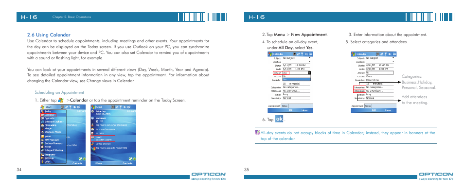Opticon H-16 User Manual | Page 18 / 79