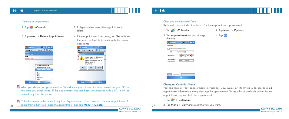 Opticon H-16 User Manual | Page 19 / 79