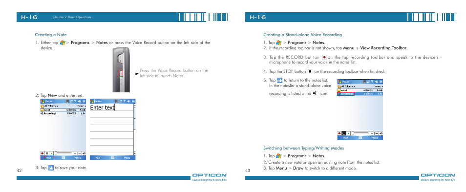 Opticon H-16 User Manual | Page 22 / 79