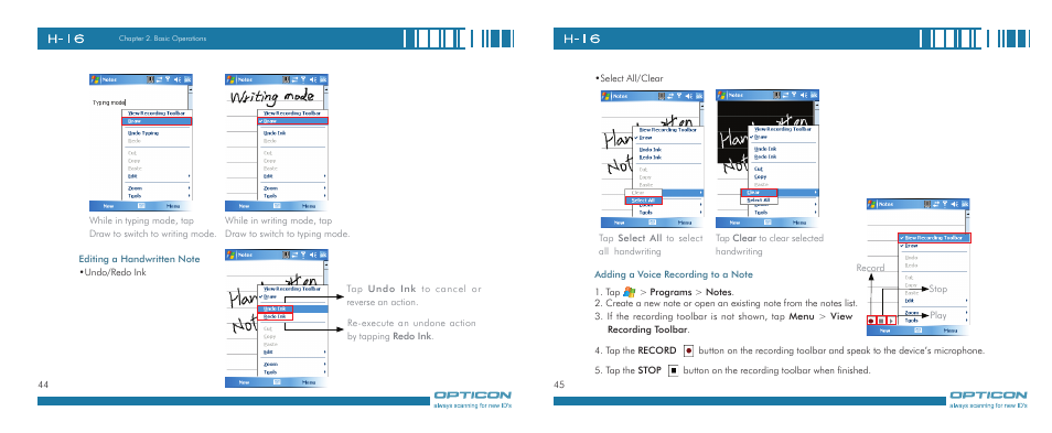 Opticon H-16 User Manual | Page 23 / 79
