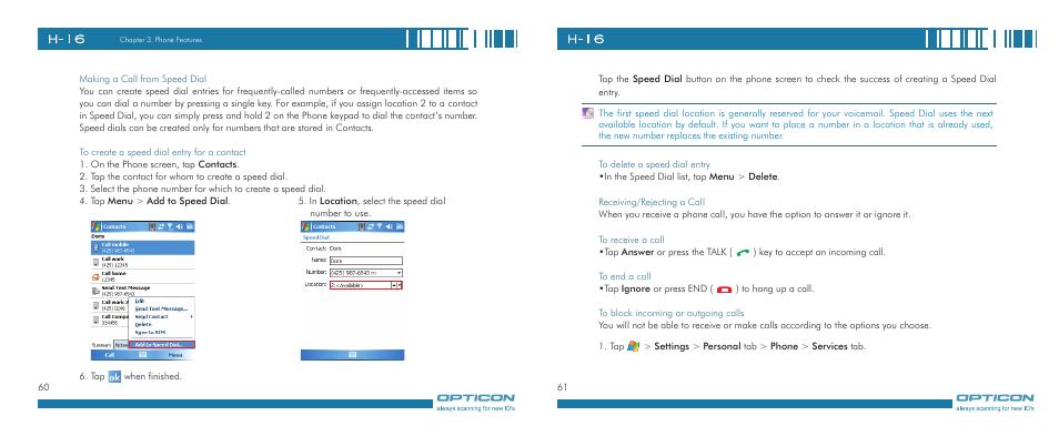 Opticon H-16 User Manual | Page 31 / 79