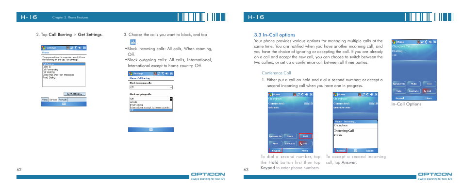Opticon H-16 User Manual | Page 32 / 79