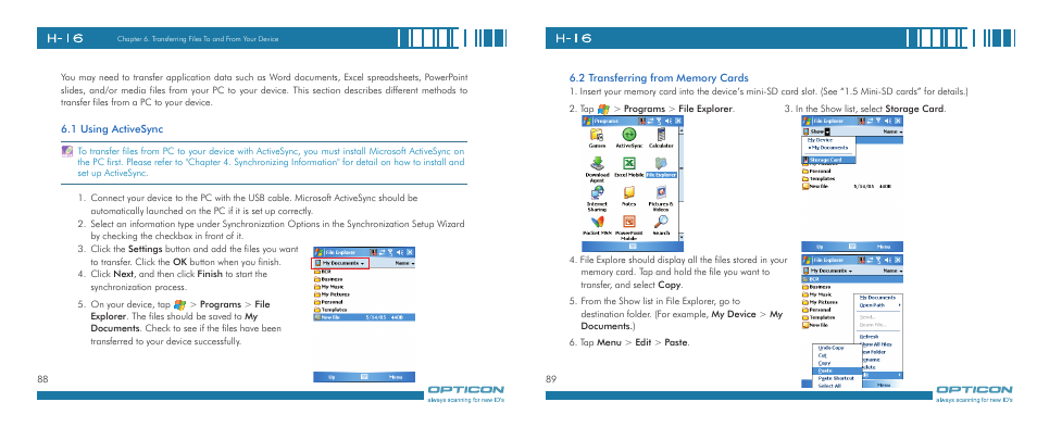 Opticon H-16 User Manual | Page 45 / 79