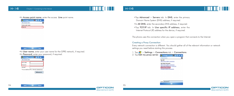 Opticon H-16 User Manual | Page 48 / 79