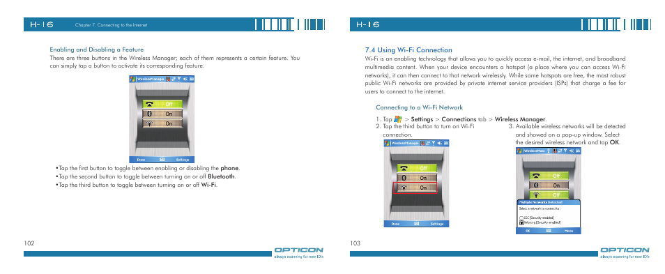 Opticon H-16 User Manual | Page 52 / 79