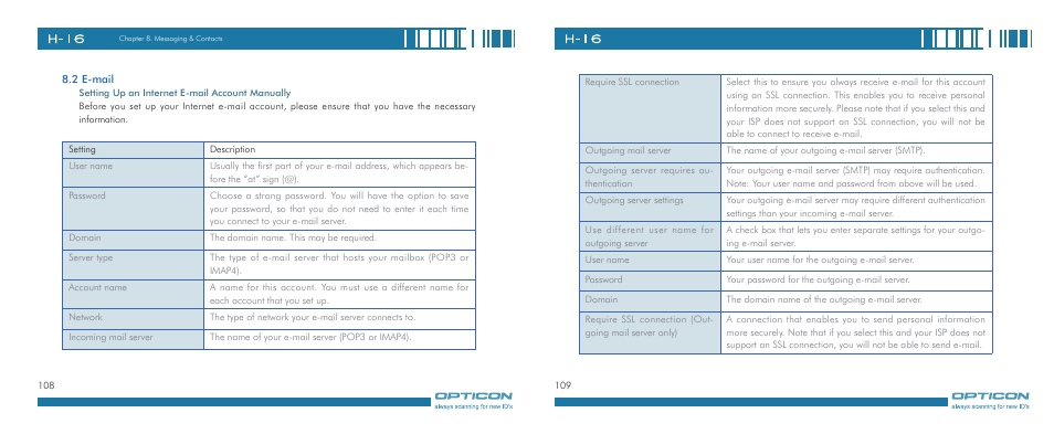 Opticon H-16 User Manual | Page 55 / 79