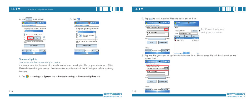 Opticon H-16 User Manual | Page 63 / 79
