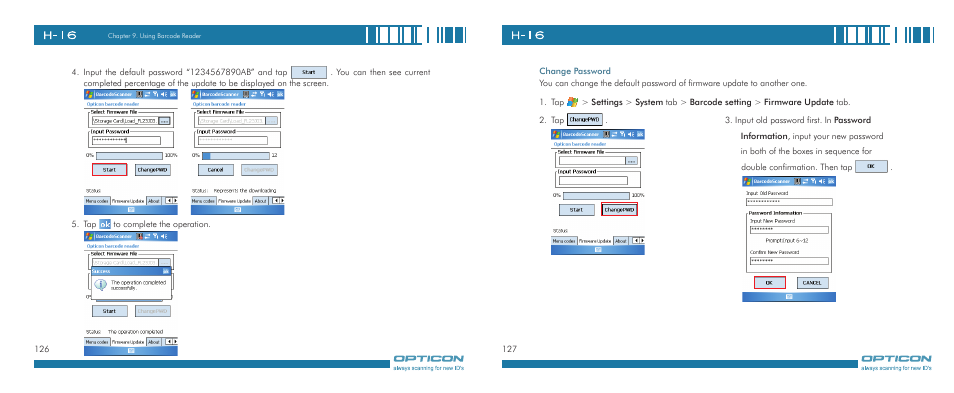 Opticon H-16 User Manual | Page 64 / 79