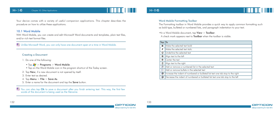 Opticon H-16 User Manual | Page 67 / 79