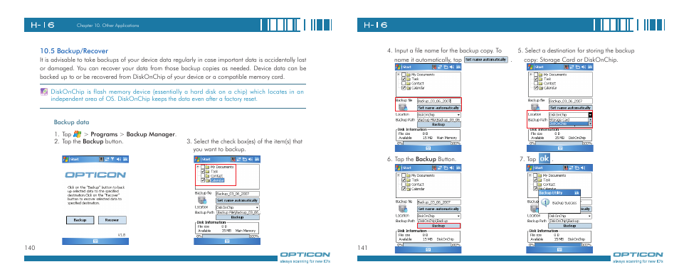 Opticon H-16 User Manual | Page 71 / 79