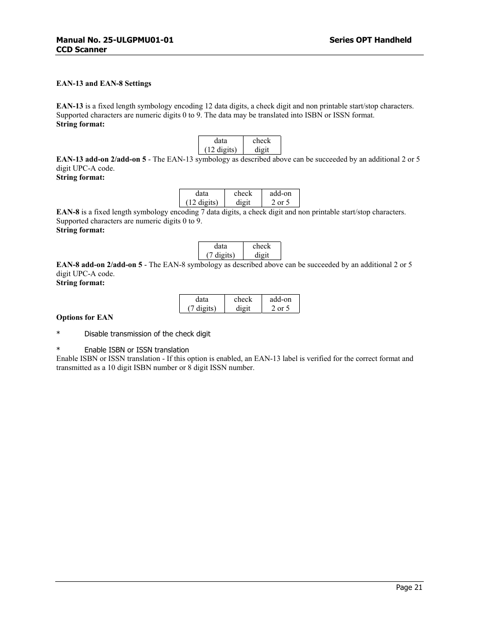 Opticon OPT-6125 User Manual | Page 21 / 65