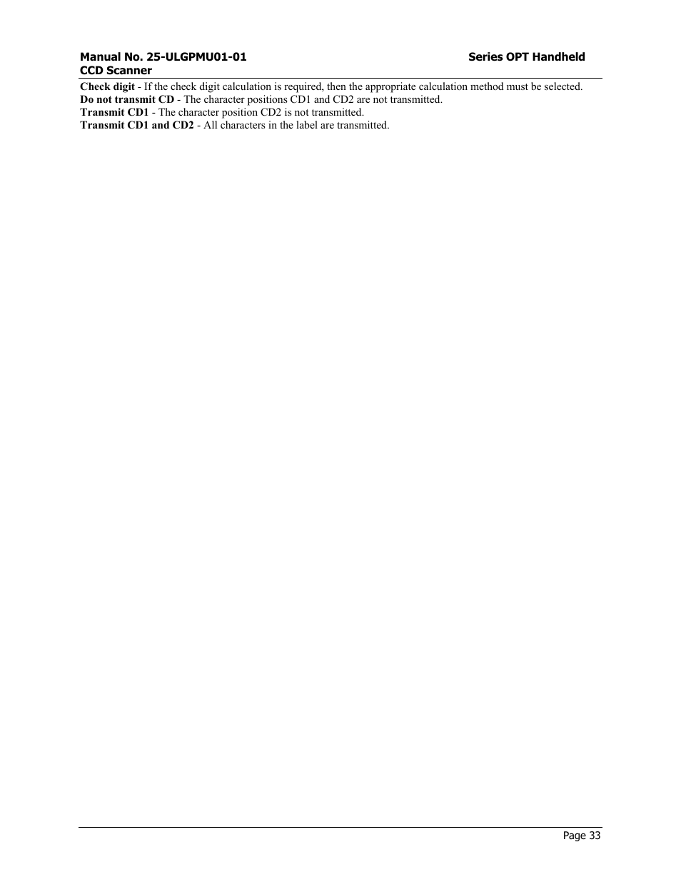 Case conversion, Start/end program menu | Opticon OPT-6125 User Manual | Page 33 / 65