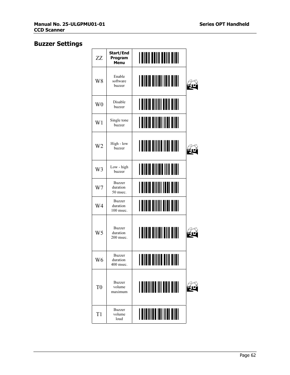 Opticon OPT-6125 User Manual | Page 62 / 65