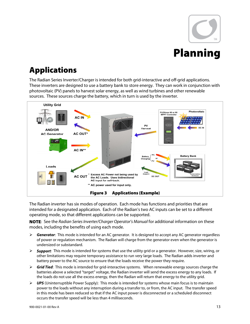 Planning, Applications | Outback Power Systems GS8048 User Manual | Page 15 / 44